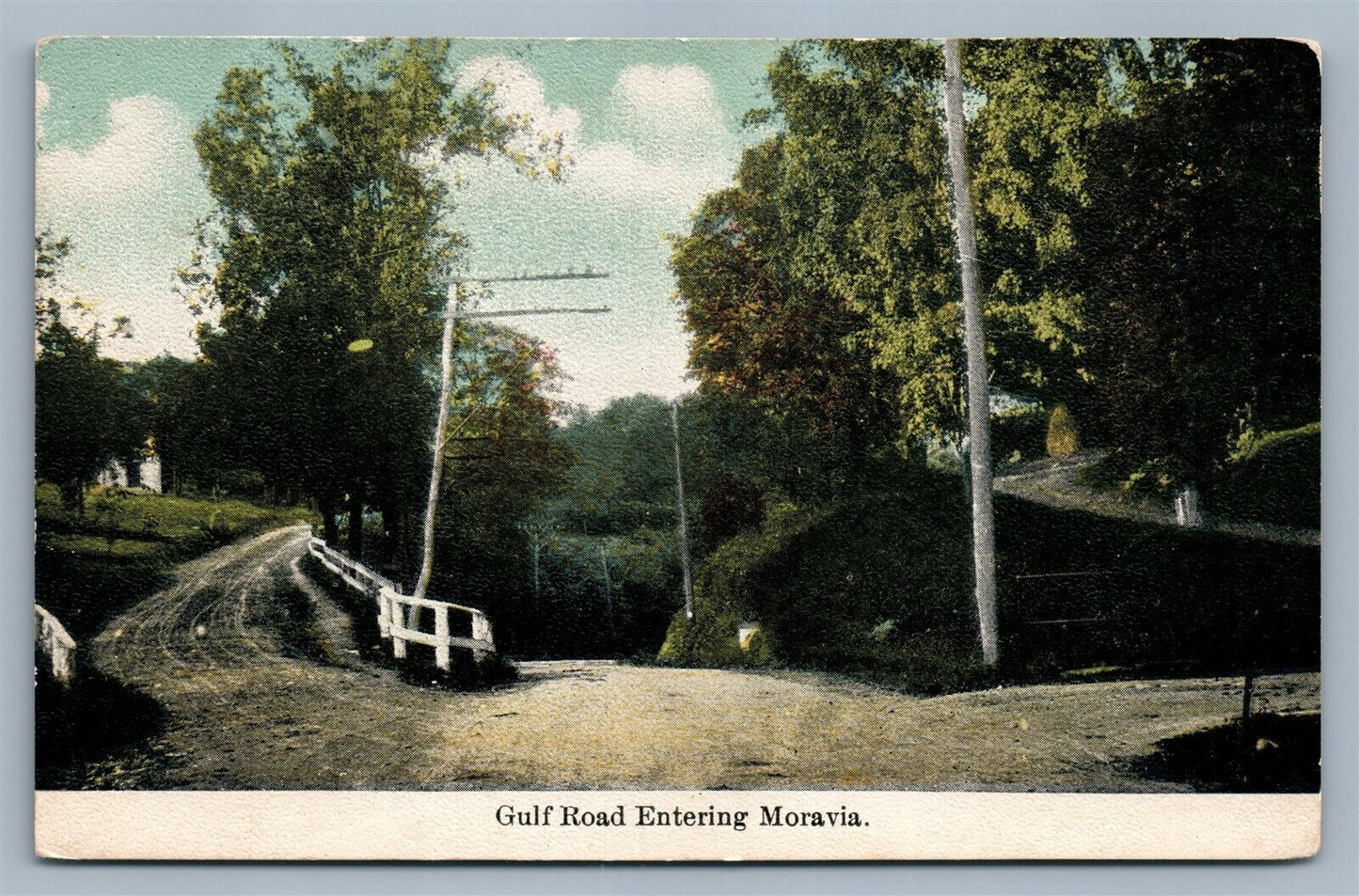 CZECH REPUBLIC GULF ROAD ENTERING MORAVIA ANTIQUE POSTCARD