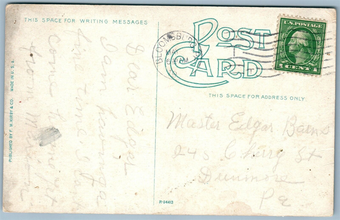 BLOOMSBURG PA OSTRICH FARM ANTIQUE POSTCARD