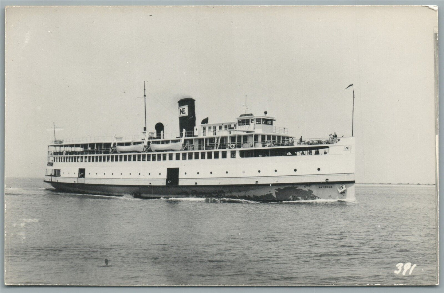 STEAMBOAT NAUSHON VINTAGE REAL PHOTO POSTCARD RPPC