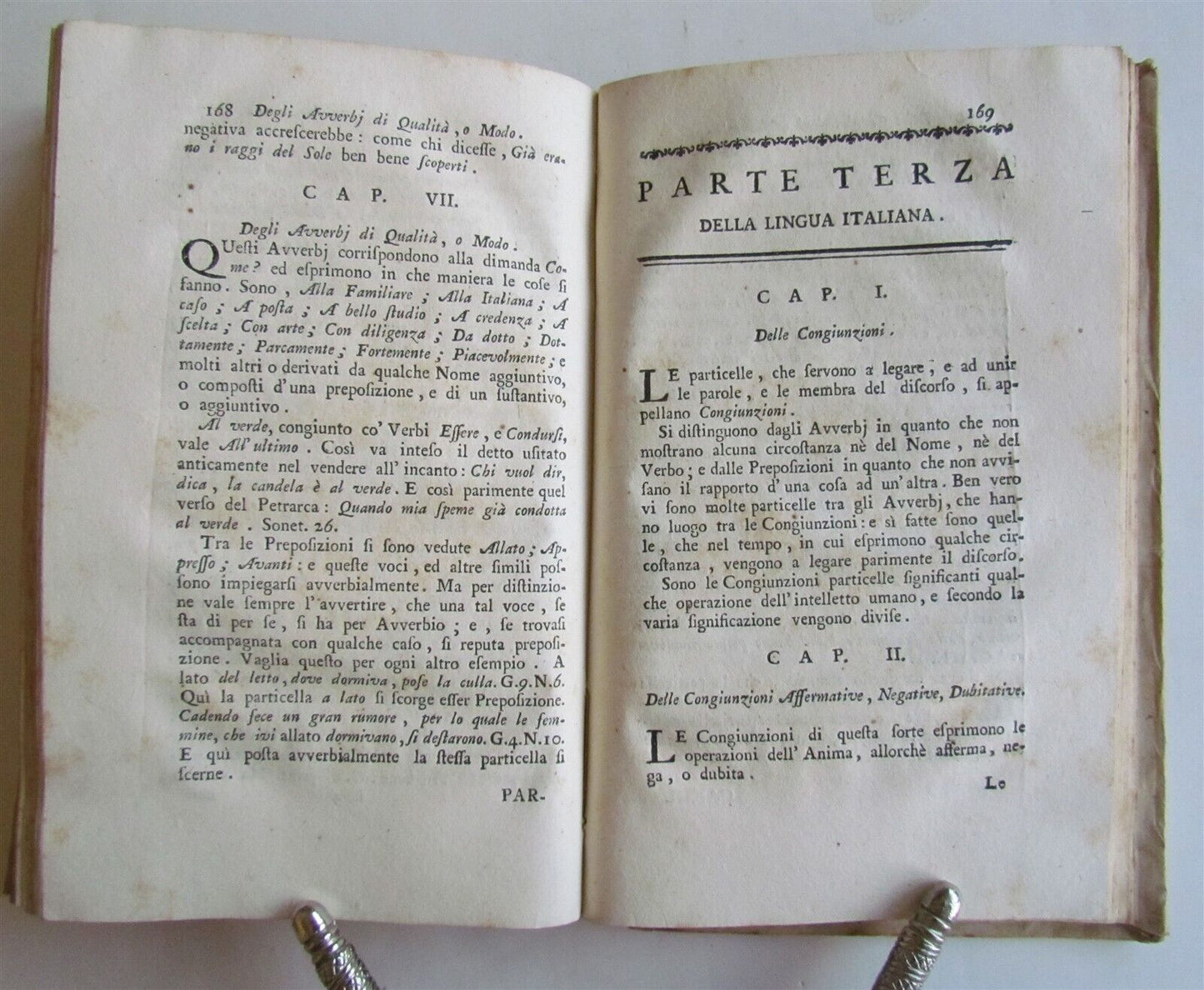 1777 I PRINCIPIJ DELLA LINGUA ITALIANA by GIOVANNI LANCILOTTI antique VELLUM