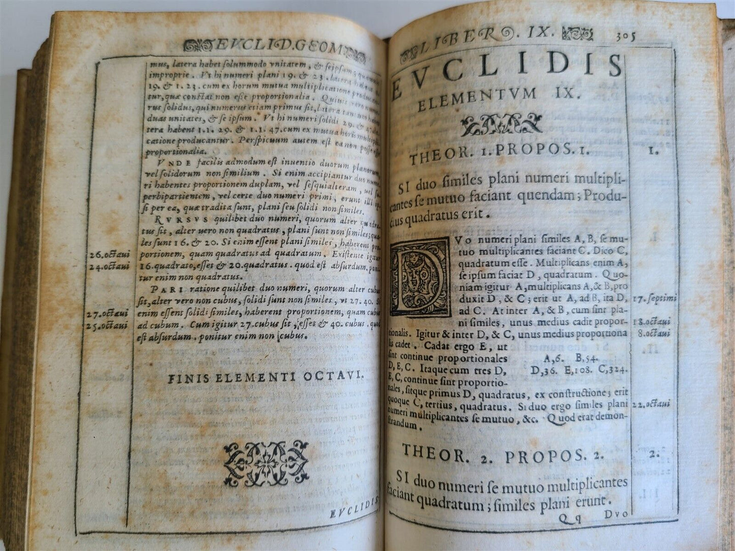 1574 EUCLIDIS ELEMENTORUM antique VELLUM 16th CENTURY GEOMETRY illustrated