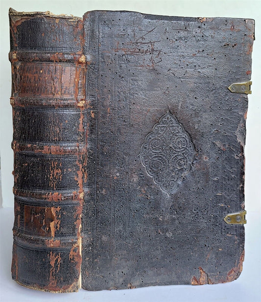 1598 COSMOGRAPHY by Sebastian Munster antique ILLUSTRATED original binding RARE