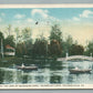 PHILADELPHIA PA WOODSIDE PARK BOATING ON THE LAKE ANTIQUE POSTCARD