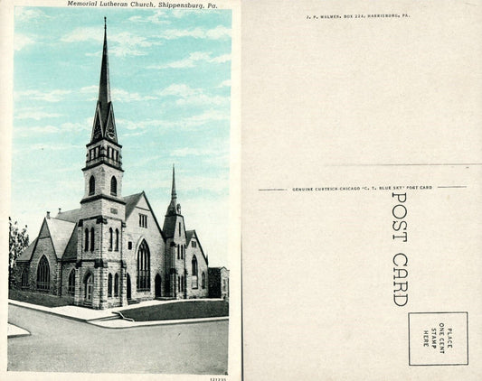 SHIPPENSBURG PA MEMORIAL LUTHERAN CHURCH ANTIQUE POSTCARD
