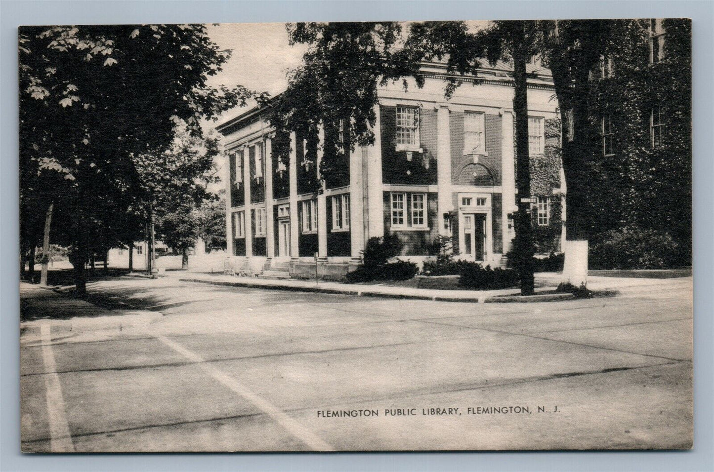 FLEMINGTON NJ PUBLIC LIBRARY VINTAGE POSTCARD