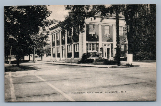 FLEMINGTON NJ PUBLIC LIBRARY VINTAGE POSTCARD