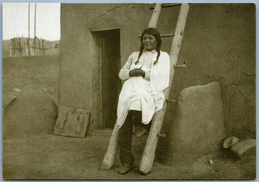 TAOS INDIAN MAN NEW MEXICO 1987 POSTCARD B.G.RANDALL photo