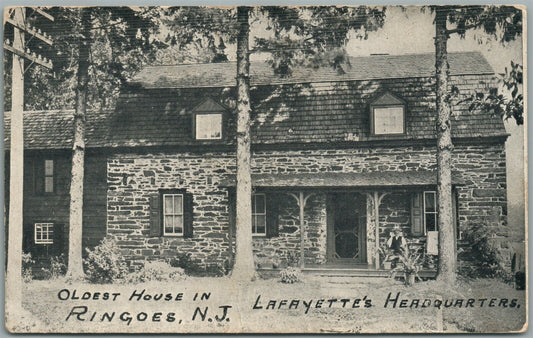 RINGOES NJ LAFAYETTE HEADQUARTERS ANTIQUE POSTCARD