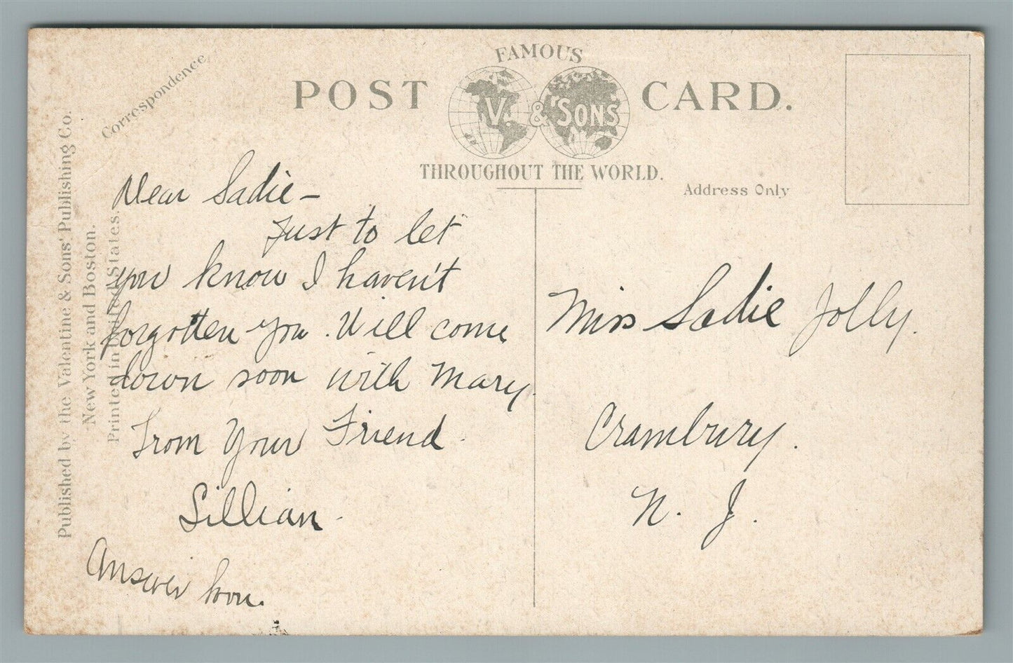 TRENTON NJ WEST STATE STREET ANTIQUE POSTCARD