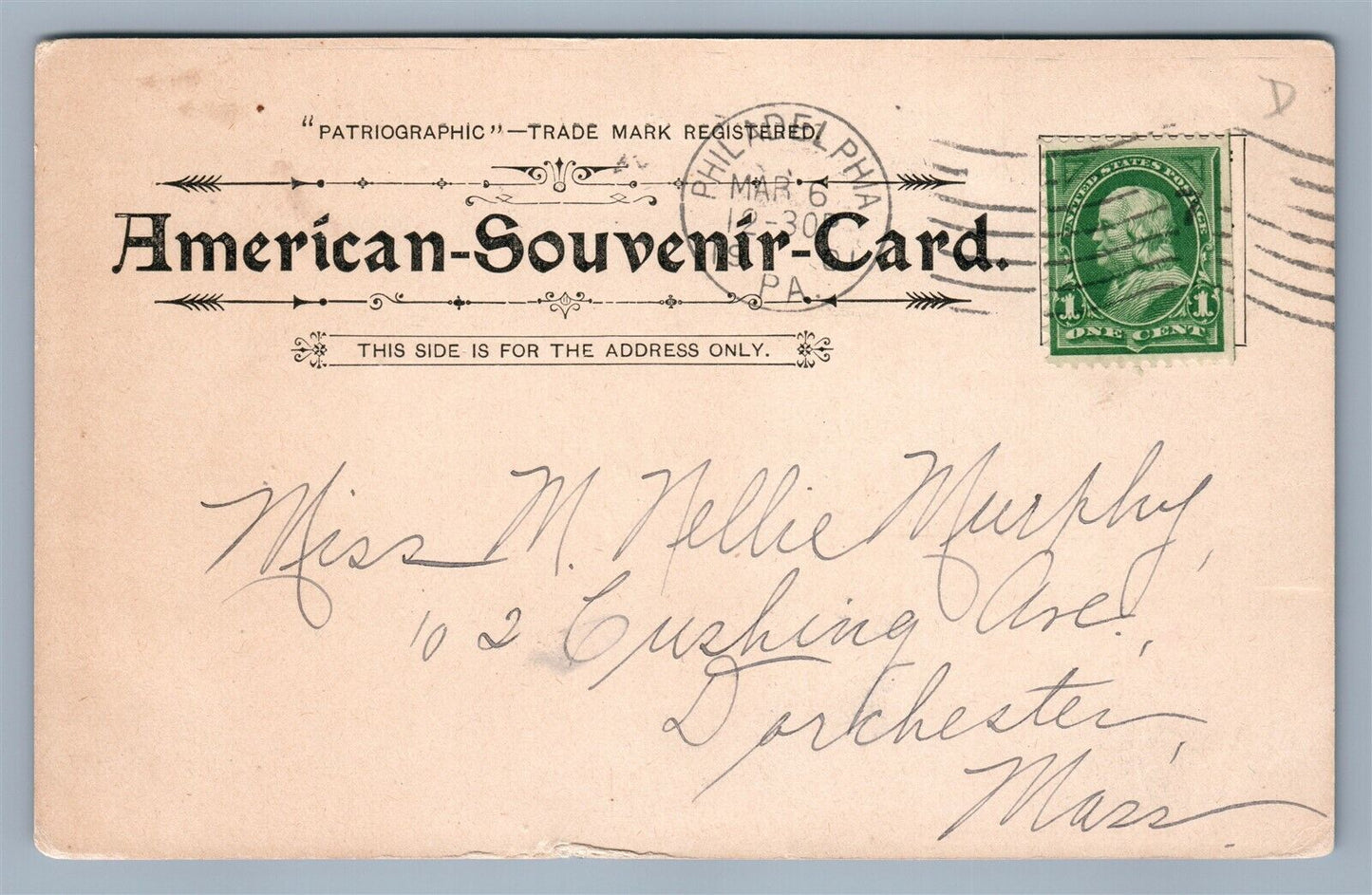 PHILADELPHIA PA No.11 ANTIQUE PIONEER POSTCARD AMERICAN SOUVENIR CARD