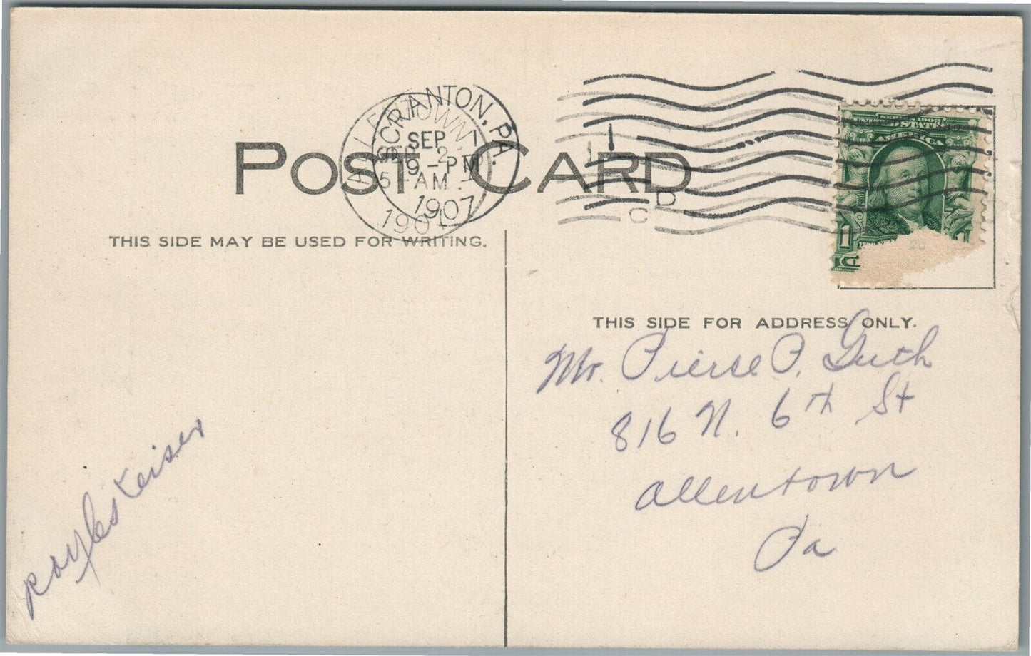 SCRANTON PA LUNA PARK RAILROAD TRACKS ANTIQUE POSTCARD