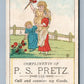 VICTORIAN TRADE CARD P.S.PRETZ STOVES & TIN-WARE antique