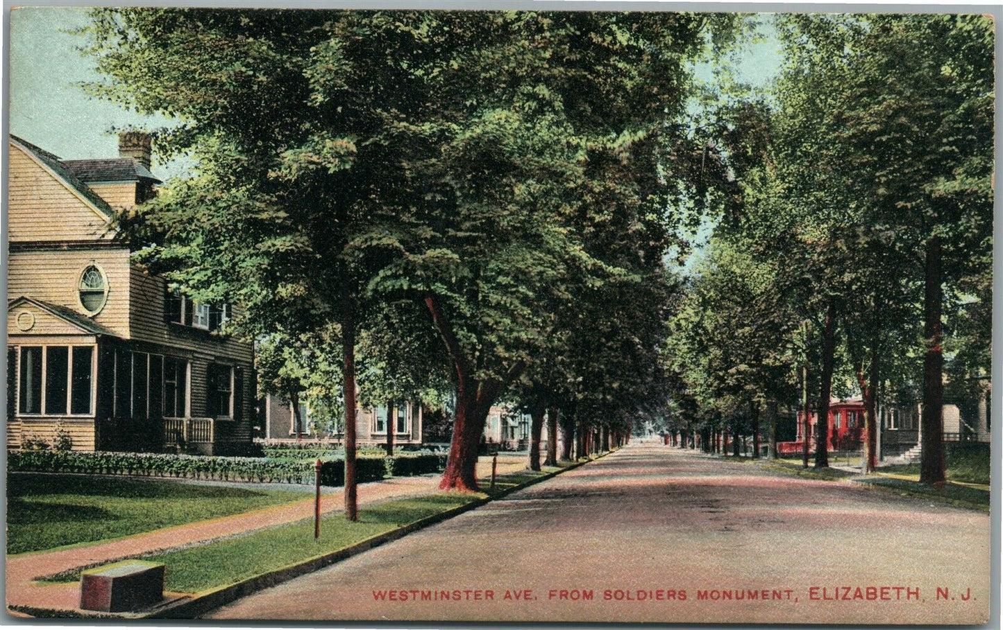 ELIZABETH NJ WESTMINSTER AVENUE ANTIQUE POSTCARD