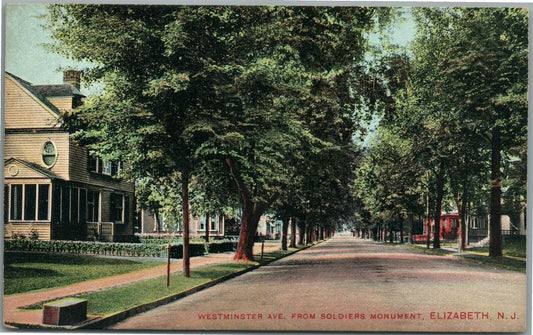 ELIZABETH NJ WESTMINSTER AVENUE ANTIQUE POSTCARD