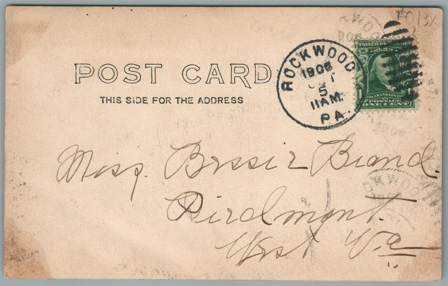 ROCKWOOD PA JACOB SNYDER FURNITURE STORE ANTIQUE REAL PHOTO POSTCARD RPPC