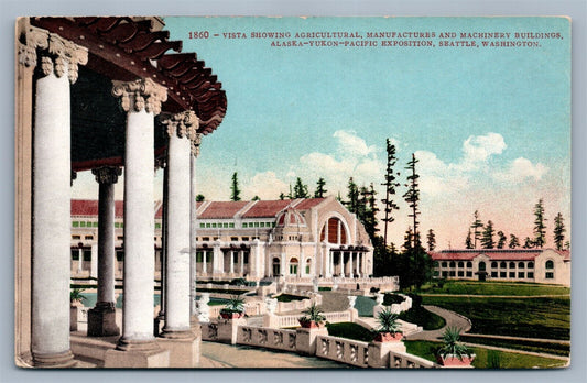 SEATTLE WA ALASKA YUKON PACIFIC EXPOSITION BUILDINGS 1909 ANTIQUE POSTCARD