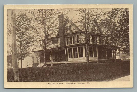 PARADISE VALLEY PA INGLE REST ANTIQUE POSTCARD