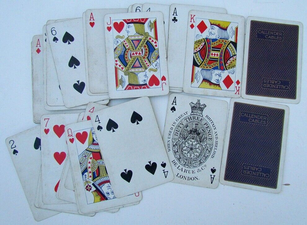 VINTAGE CALLENDER CABLES PLAYING CARDS DECK by DE LA RUE, LONDON