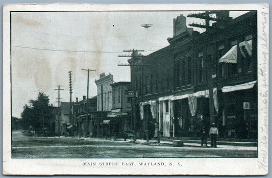 WAYLAND NY MAIN STREET 1907 UNDIVIDED ANTIQUE POSTCARD