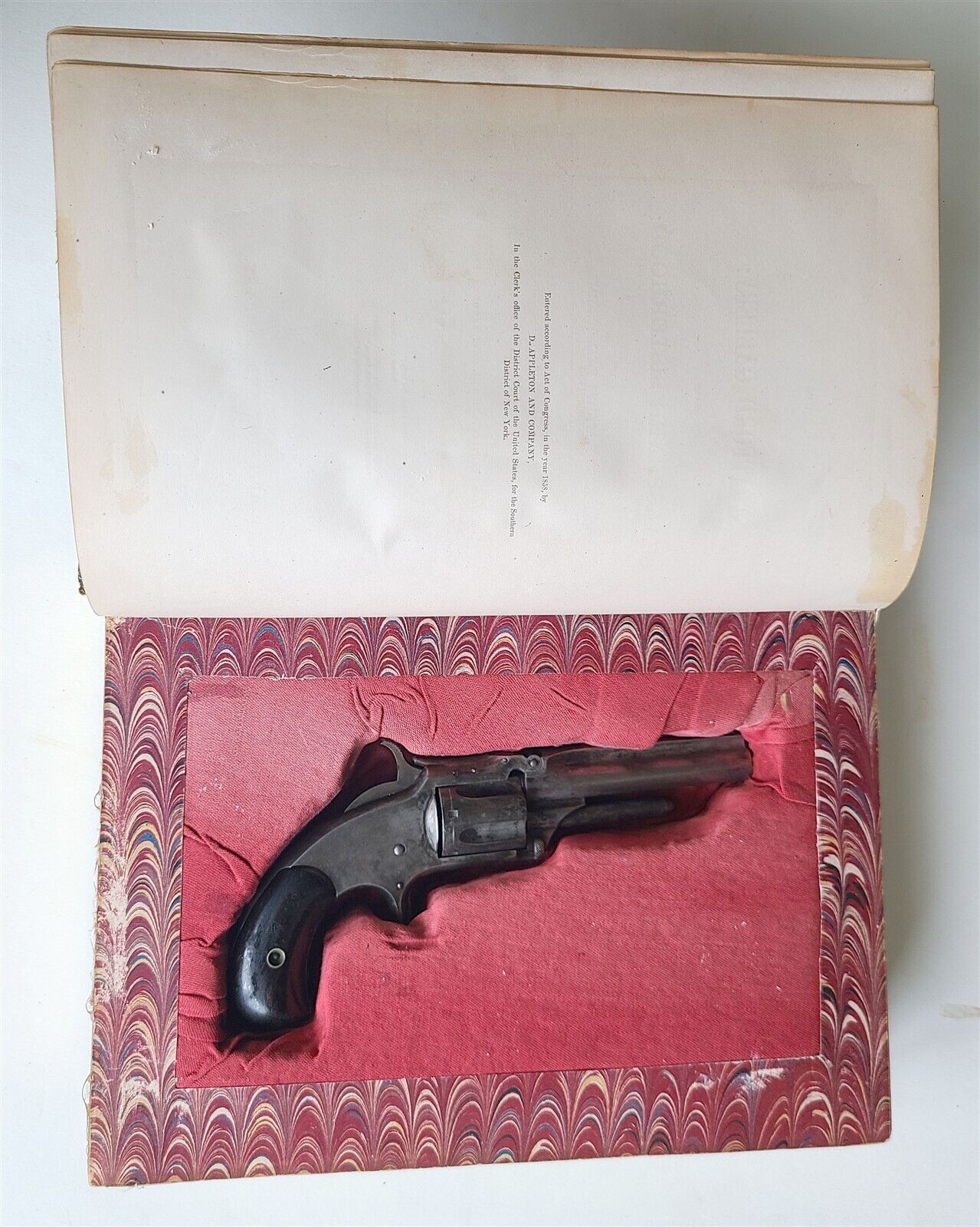 Smith & Wesson revolver in 1859 BOOK SHAPE BOX HIDDEN SAFE antique PRE-CIVIL WAR SHAKSPEARE