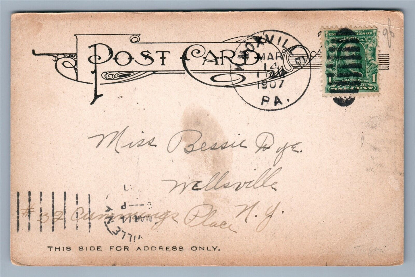 KNOXVILLE PA EAST MAIN STREET ANTIQUE POSTCARD