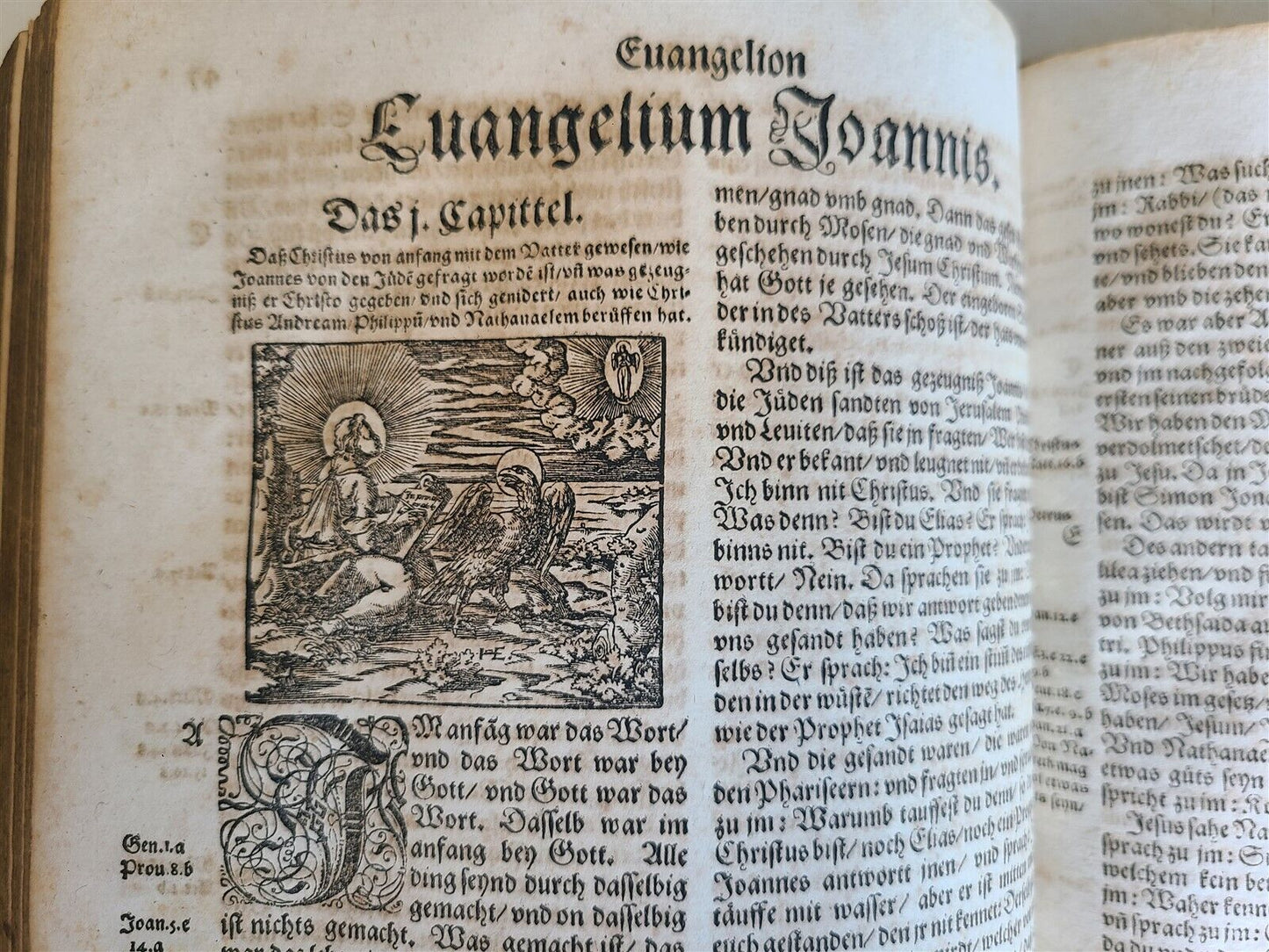 1597 BIBLE ILLUSTRATED by JM Bocksberger & Jost Amman FOLIO antique GERMAN