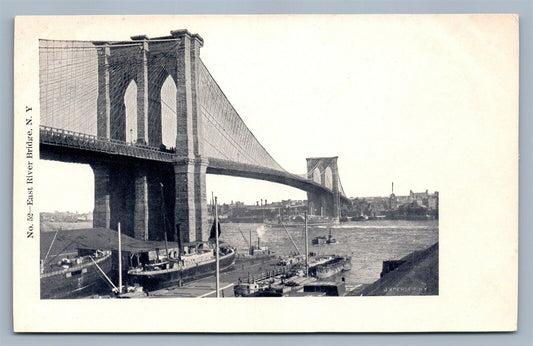 NEW YORK NY EAST RIVER BRIDGE ANTIQUE POSTCARD #52