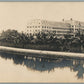 TROPICAL HARBOR w/ HOTEL ANTIQUE REAL PHOTO POSTCARD RPPC 10" length