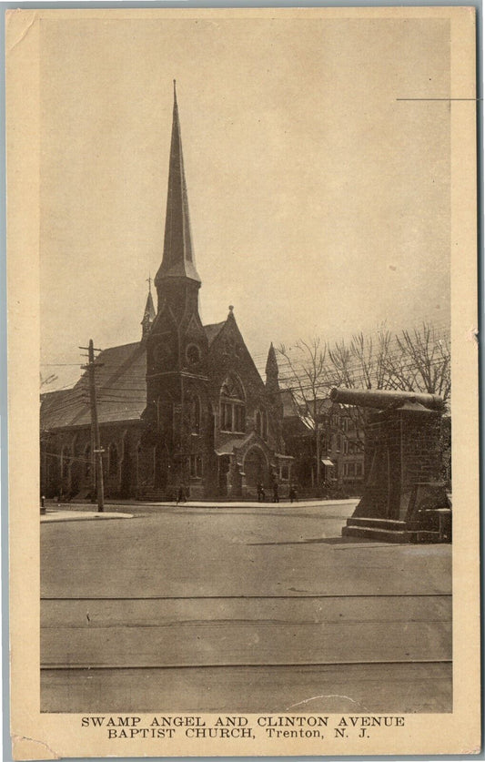 TRENTON NJ SWAMP ANGEL & CLINTON AVE. BAPTIST CHURCH ANTIQUE POSTCARD