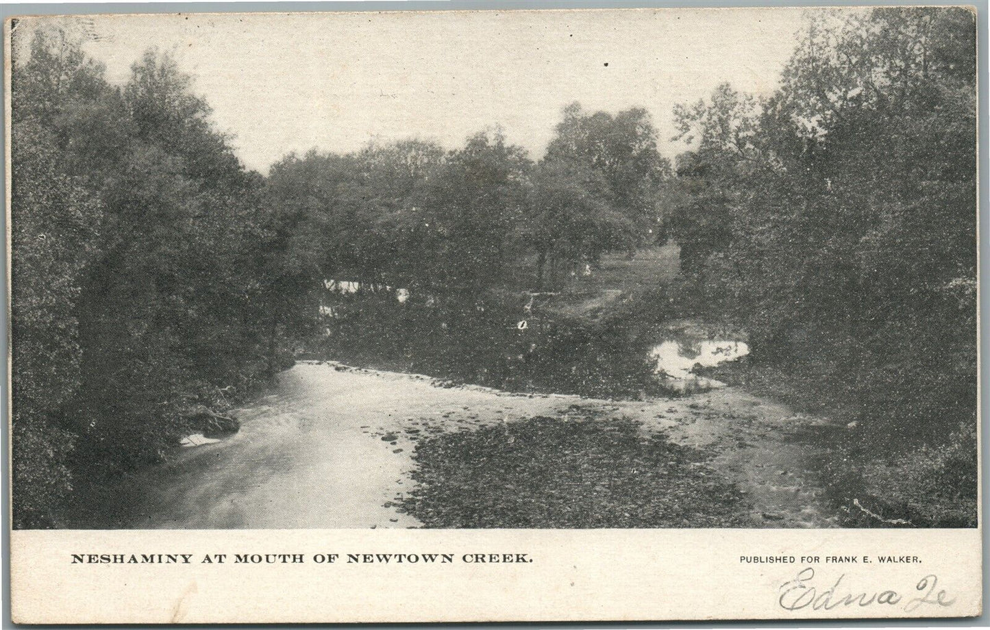 NEWTOWN CREEK PA NESHAMINY UNDIVIDED ANTIQUE POSTCARD
