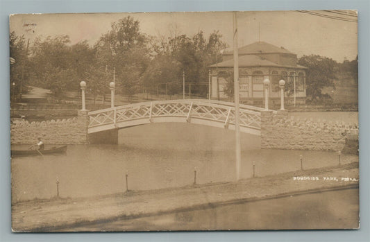 PHILADELPHIA WOODSIDE PARK PA 1908 ANTIQUE REAL PHOTO POSTCARD RPPC