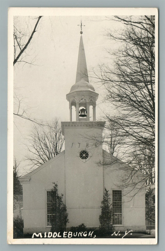 MIDDLEBURGH NY CHURCH VINTAGE REAL PHOTO POSTCARD RPPC