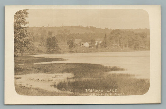BRIMFIELD MA SHERMAN LAKE ANTIQUE REAL PHOTO POSTCARD RPPC