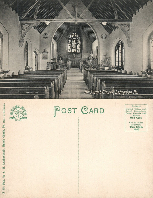 LEHIGHTON PA OLD SAINTS CHAPEL ANTIQUE POSTCARD