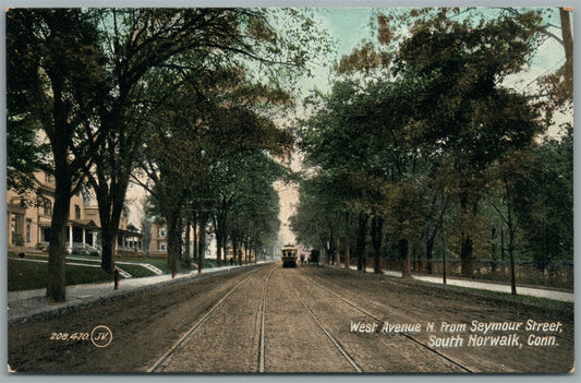 SOUTH NORWALK CT WEST AVENUE ANTIQUE POSTCARD