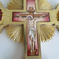 GREEK - RUSSIAN ORTHODOX CHURCH SILVER ENAMEL BLESSING CROSS marked 925