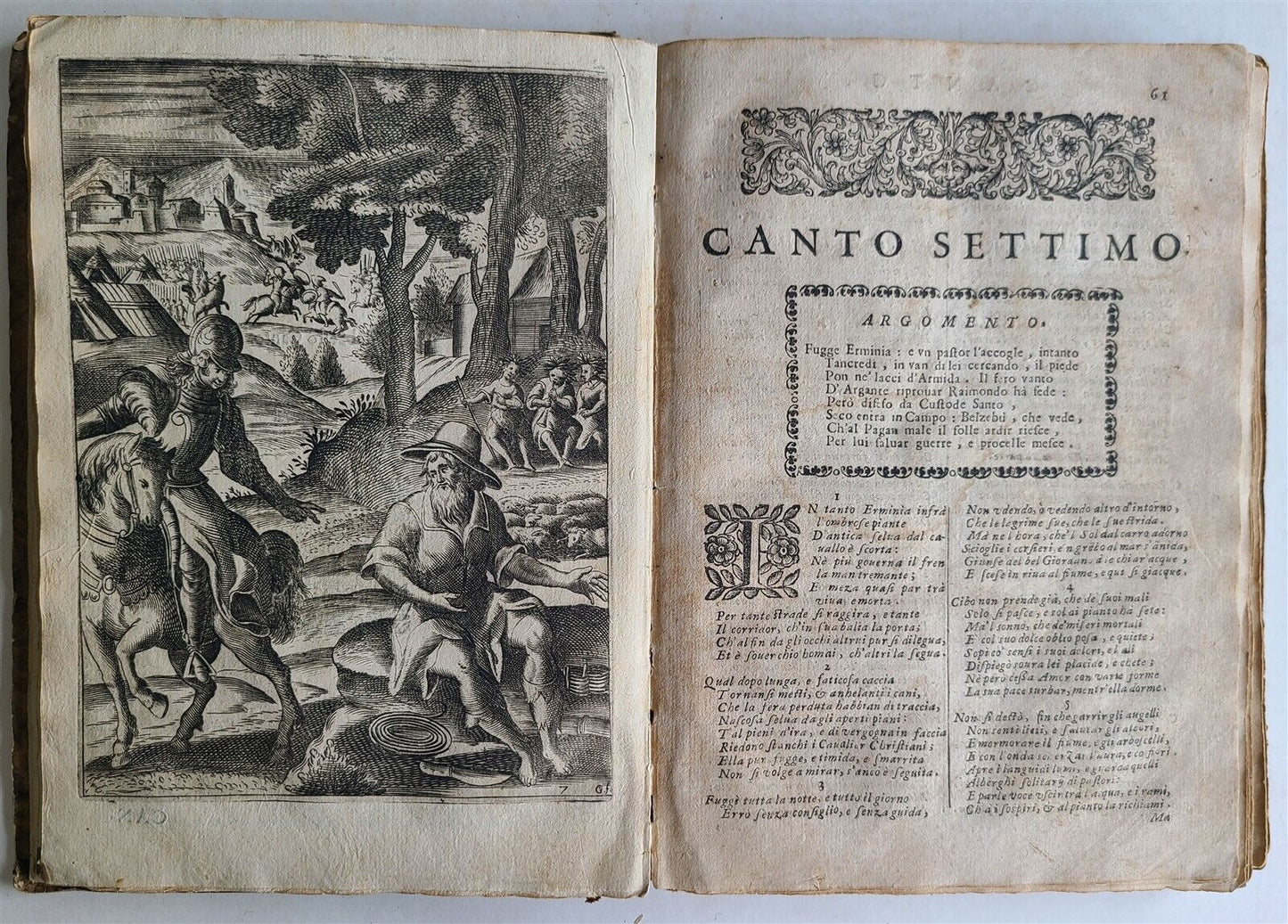 1665 LA JERUSALEMME LIBERATA di TORQUATO TASSO FULLY ILLUSTRATED antique