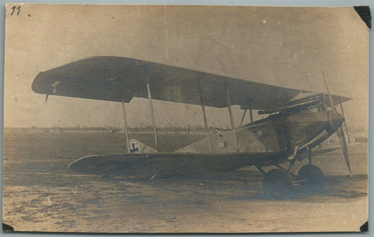 EARLY GERMAN BIPLANE AIRCRAFT PLANE ANTIQUE REAL PHOTO POSTCARD