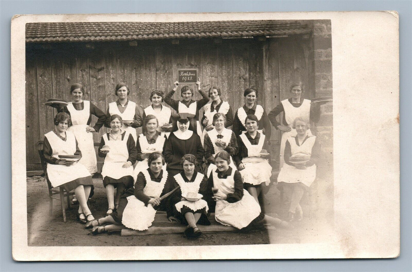 1928 KITCHEN TEAM ANTIQUE REAL PHOTO POSTCARD RPPC