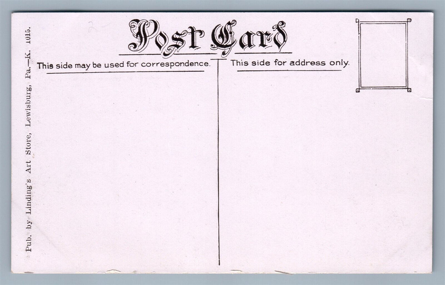 WEST LEWISBURG PA BUCKNELL P.O. ANTIQUE POSTCARD