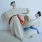 RUSSIAN 1960s PORCELAIN FIGURE DANCING COUPLE vintage