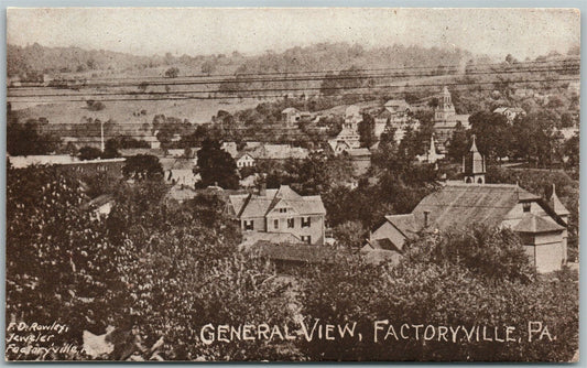 FACTORYVILLE PA GENERAL VIEW ANTIQUE POSTCARD