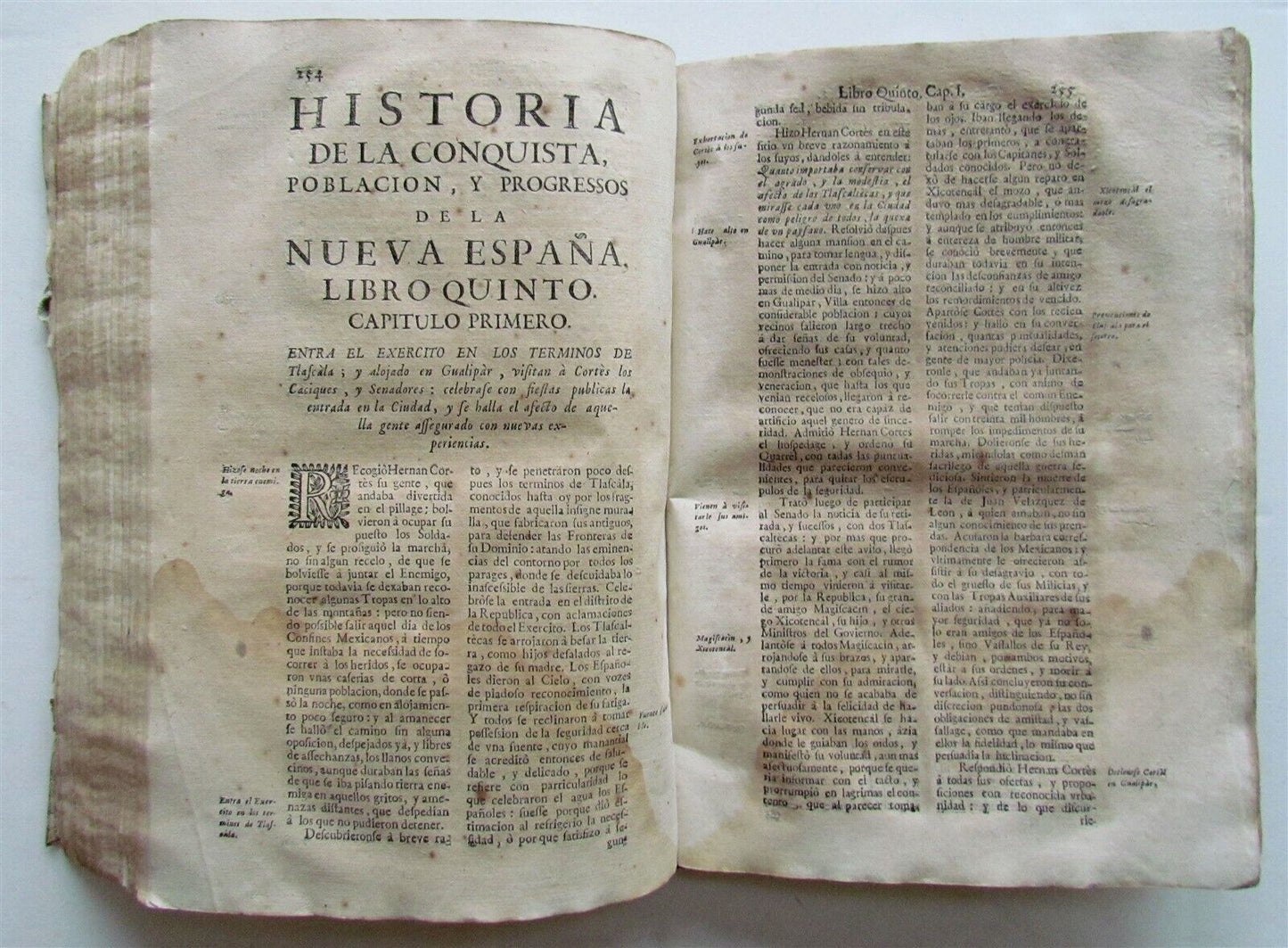 1732 HISTORY of CONQUEST of MEXICO in SPANISH VELLUM BINDING antique FOLIO