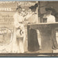 STREET SCENE W/ LADIES & ADVERTISING SIGN ANTIQUE REAL PHOTO POSTCARD RPPC