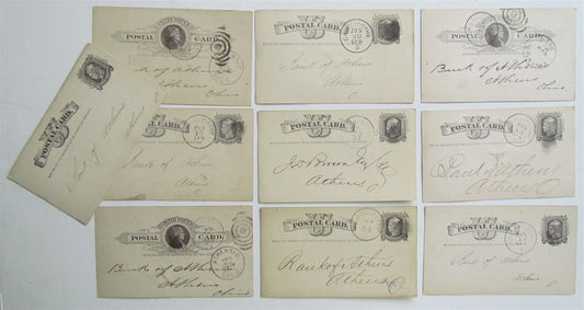 1870s-80s LOT of 10 ROSS CO NATIONAL BANK OHIO ANTIQUE STATEMENT CARDS POSTCARDS