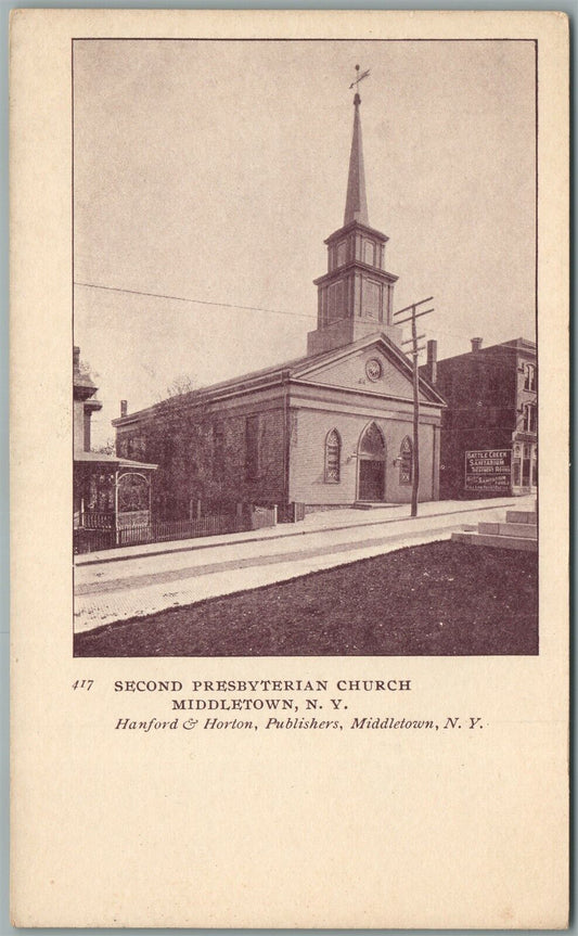 MIDDLETOWN NY SECOND PRESBYTERIAN CHURCH ANTIQUE POSTCARD