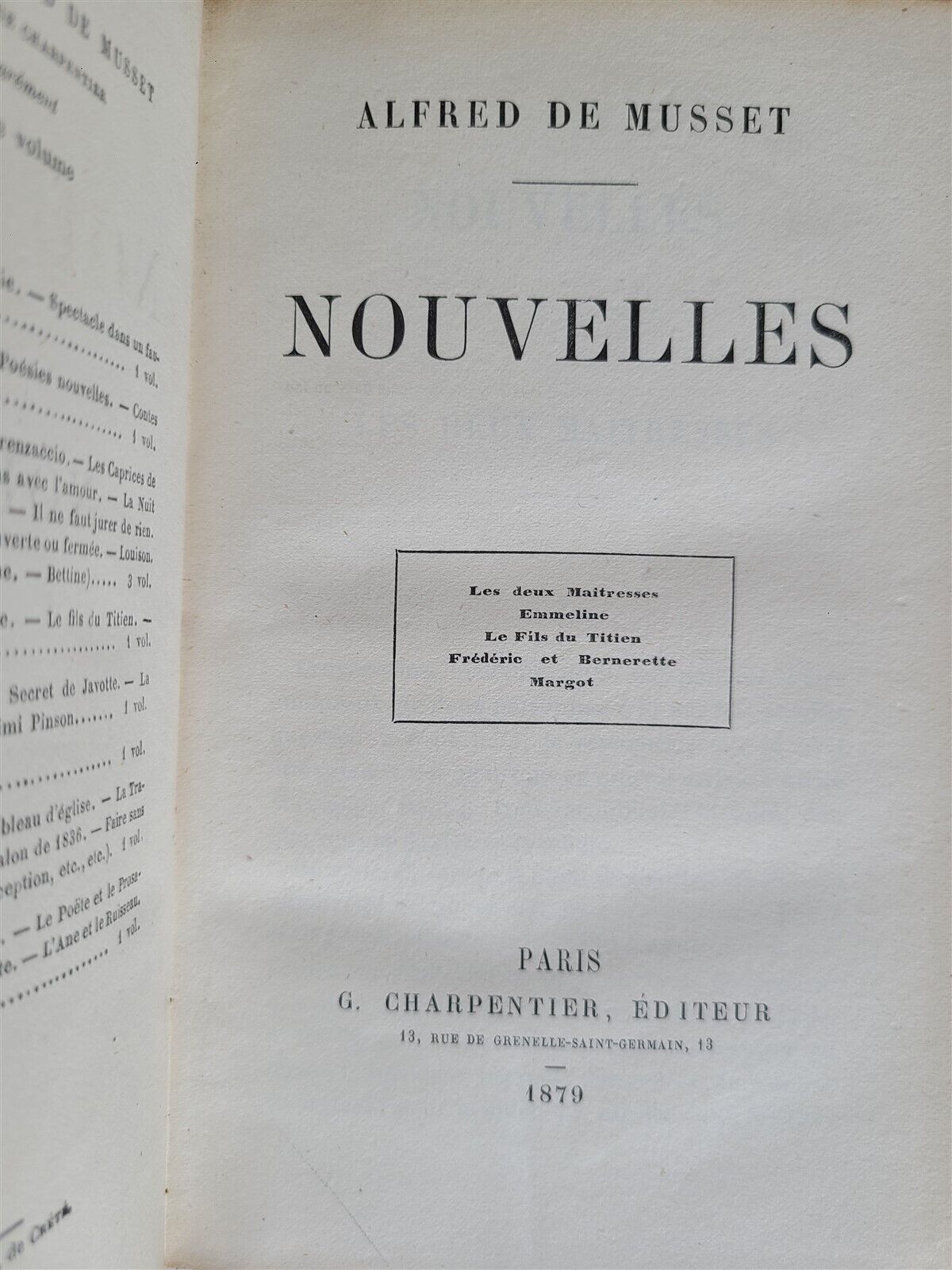 1879 ALFRED DE MUSSET WORKS antique 10 VOLUMES in FRENCH POETRY & PROSE