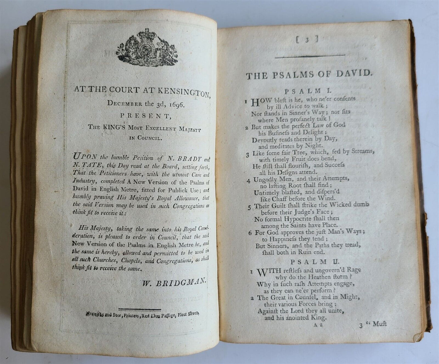 1801 DIRECTION for DEVOUT & DECENT BEHAVIOUR in PUBLIC WORSHIP of GOD antique