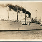 MILITARY SHIP US ARMY TRANSPORT SOMKE ANTIQUE REAL PHOTO POSTCARD RPPC