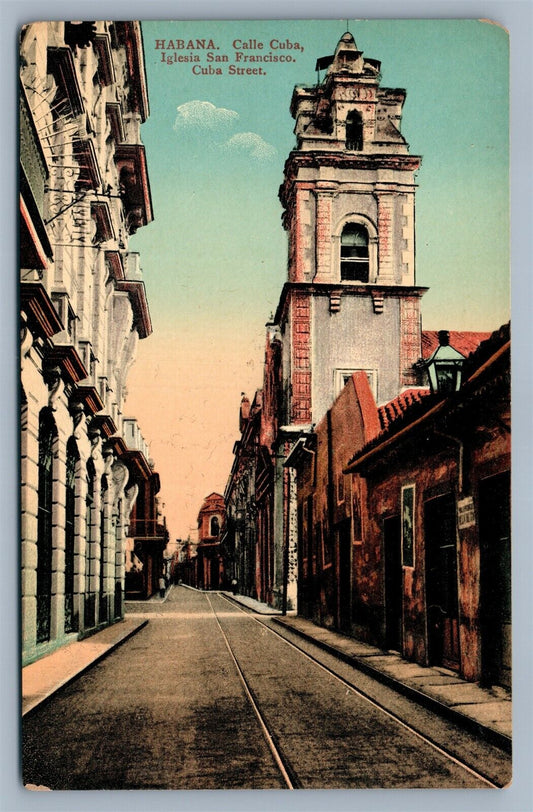 CUBA HAVANA IGLESIA SAN FRANCISCO ANTIQUE POSTCARD